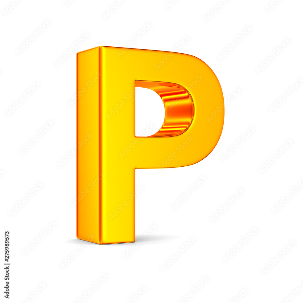 Character P on white background. Isolated 3D illustration Character P on white background. Isolated 3D illustration