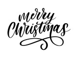 Merry Christmas Calligraphic Inscription Decorated lettering text
