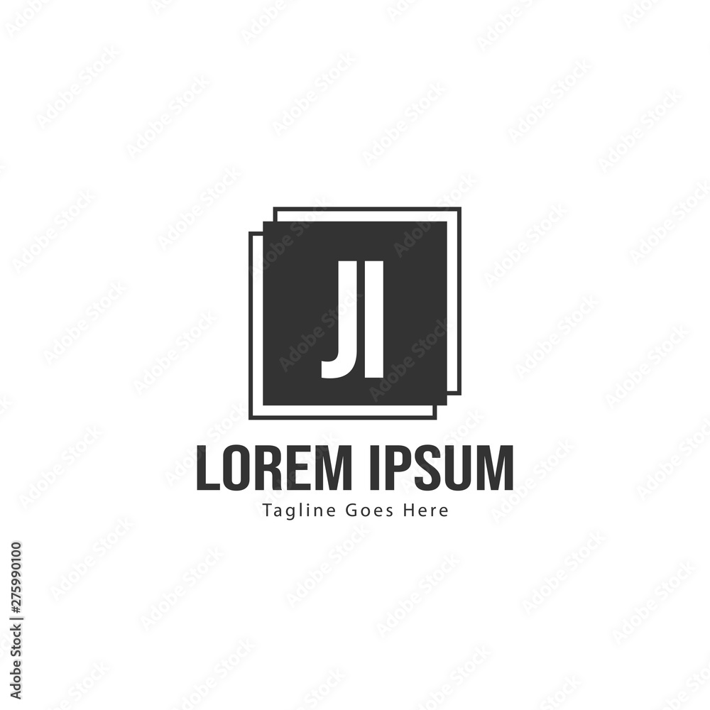 Initial JI logo template with modern frame. Minimalist JI letter logo vector illustration Initial JI logo template with modern frame. Minimalist JI letter logo vector illustration