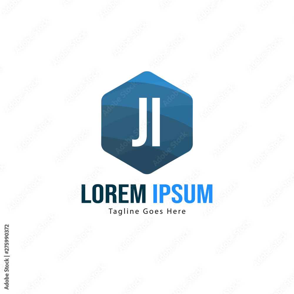 Initial JI logo template with modern frame. Minimalist JI letter logo vector illustration Initial JI logo template with modern frame. Minimalist JI letter logo vector illustration