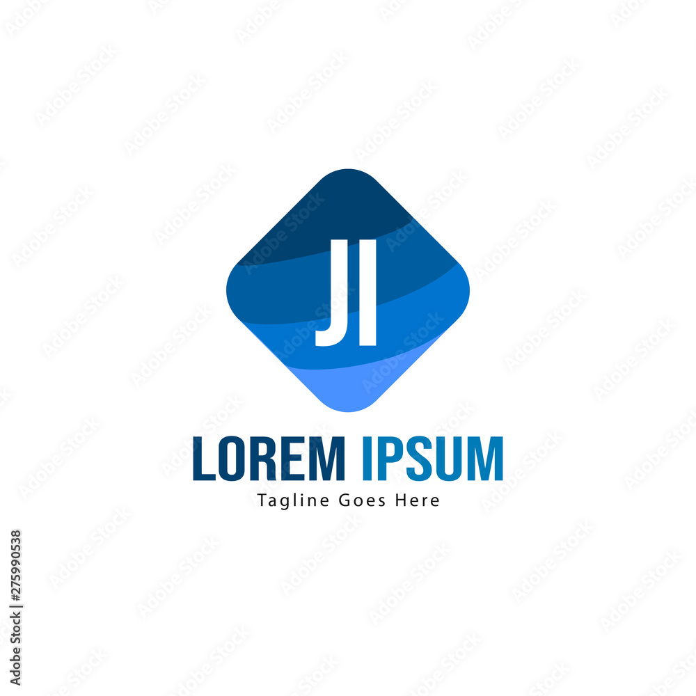 Initial JI logo template with modern frame. Minimalist JI letter logo vector illustration Initial JI logo template with modern frame. Minimalist JI letter logo vector illustration