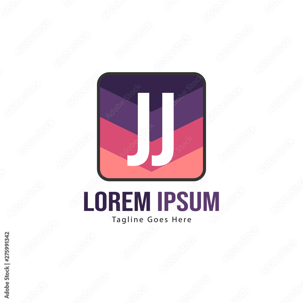 Initial JJ logo template with modern frame. Minimalist JJ letter logo vector illustration