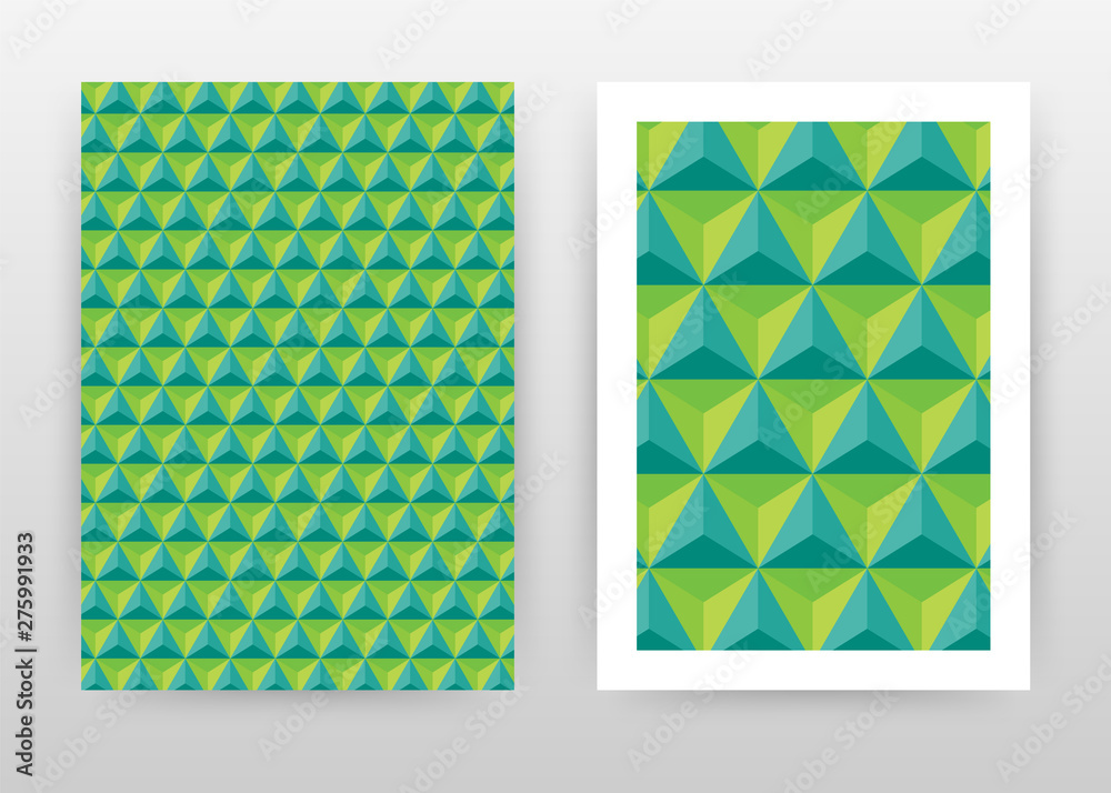 Green geometric triangle business background design for annual report, brochure, flyer, poster. Geometry green triangle vector illustration for flyer, leaflet, poster. Abstract A4 brochure template. Green geometric triangle business background design for annual report, brochure, flyer, poster. Geometry green triangle vector illustration for flyer, leaflet, poster. Abstract A4 brochure template.