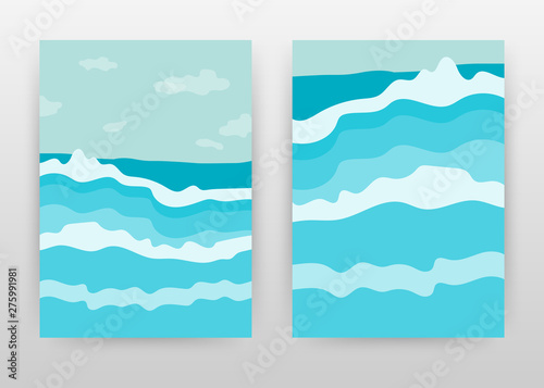 Photography Blue waves on sea for surfing business design for annual report, brochure, flyer, poster