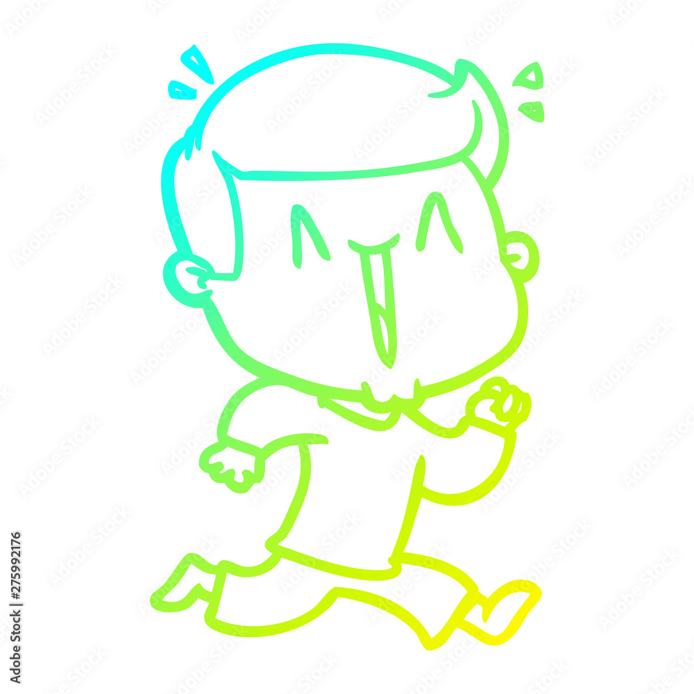 cold gradient line drawing cartoon excited man cold gradient line drawing cartoon excited man