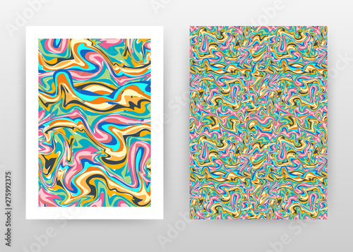 Colorful marble painting drawing art design for annual report, brochure, flyer, poster. Colored marble background vector illustration for flyer, leaflet, poster. Abstract A4 brochure template.