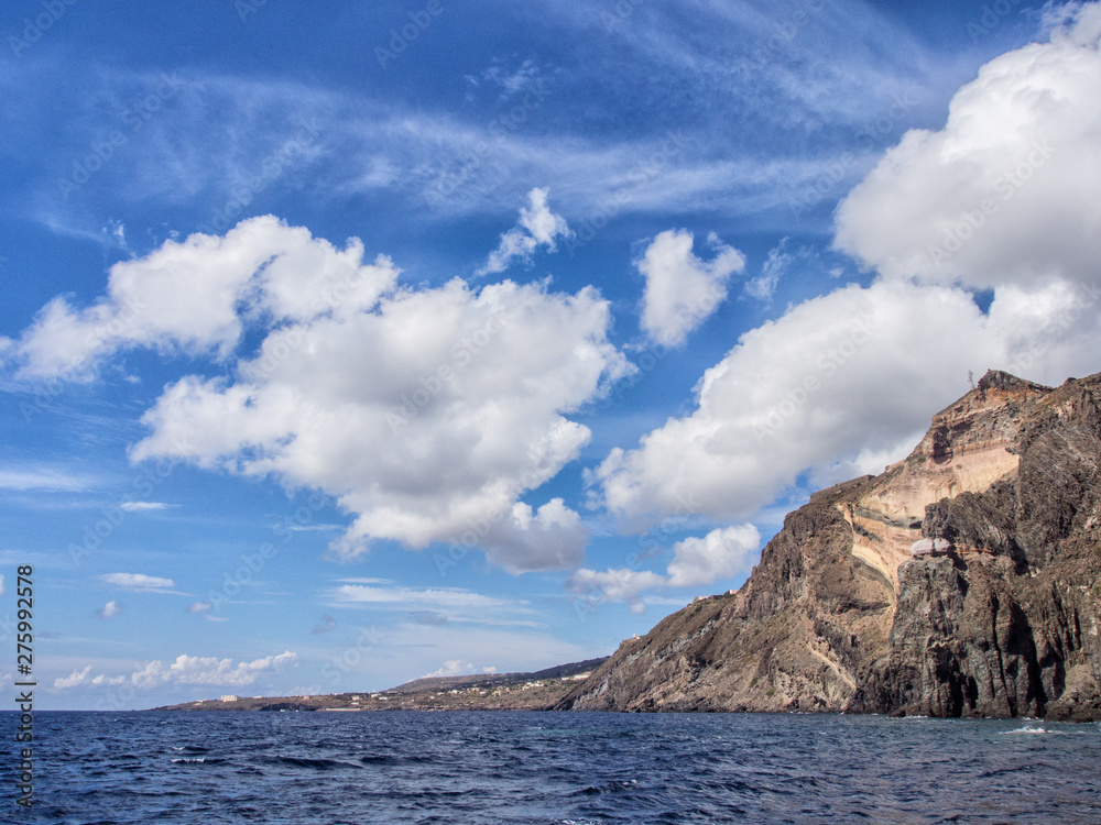 Sea, coast and cliff of Pantelleria, Sicily, Italy, beautiful mediterranean island