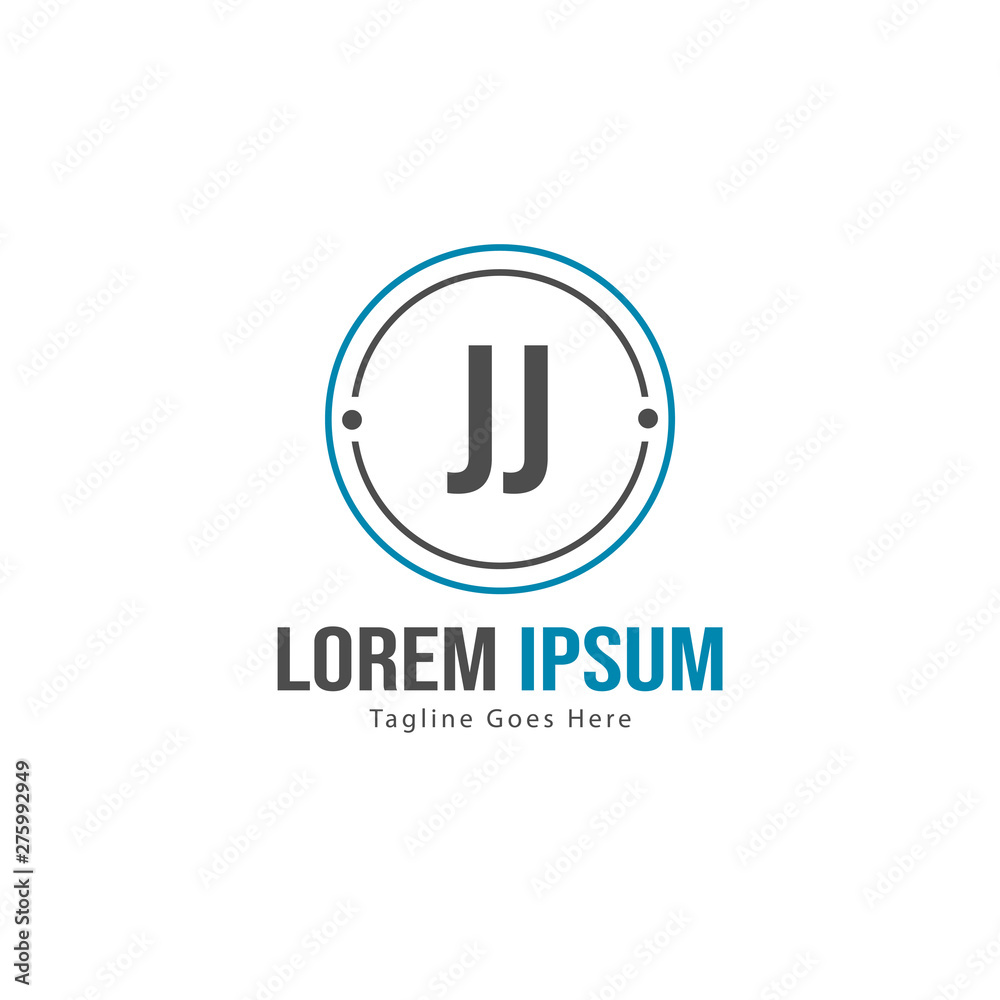 Initial JJ logo template with modern frame. Minimalist JJ letter logo vector illustration Initial JJ logo template with modern frame. Minimalist JJ letter logo vector illustration