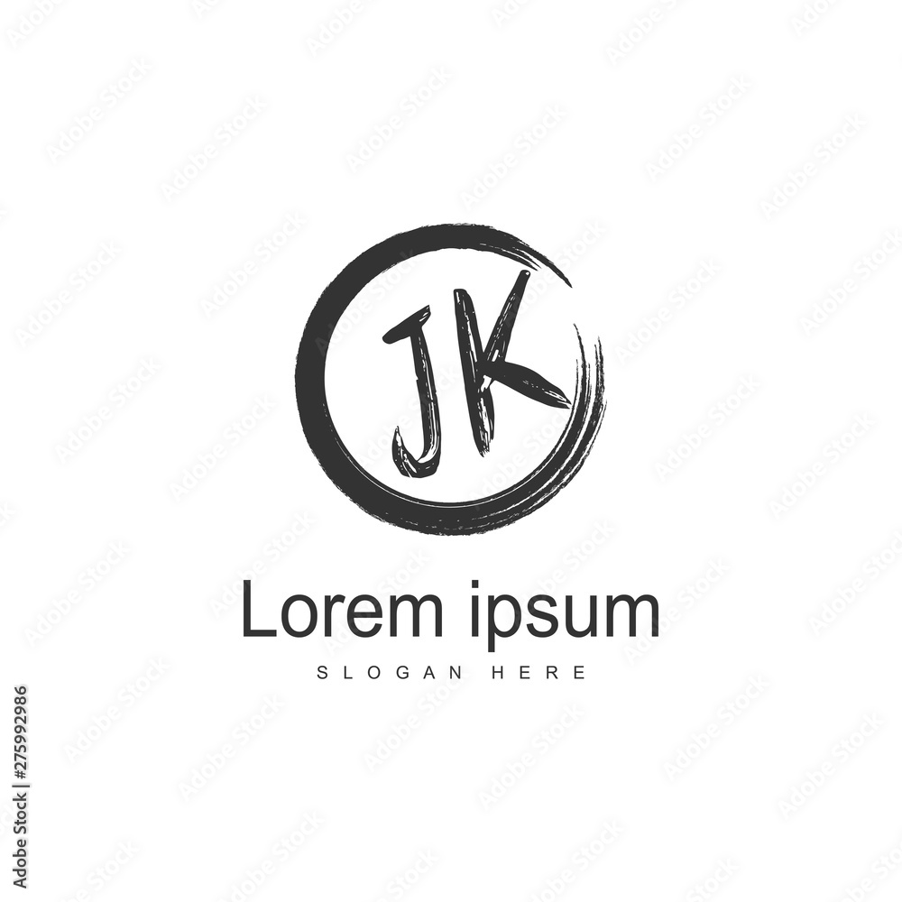 Initial JK logo template with modern frame. Minimalist JK letter logo vector illustration Initial JK logo template with modern frame. Minimalist JK letter logo vector illustration