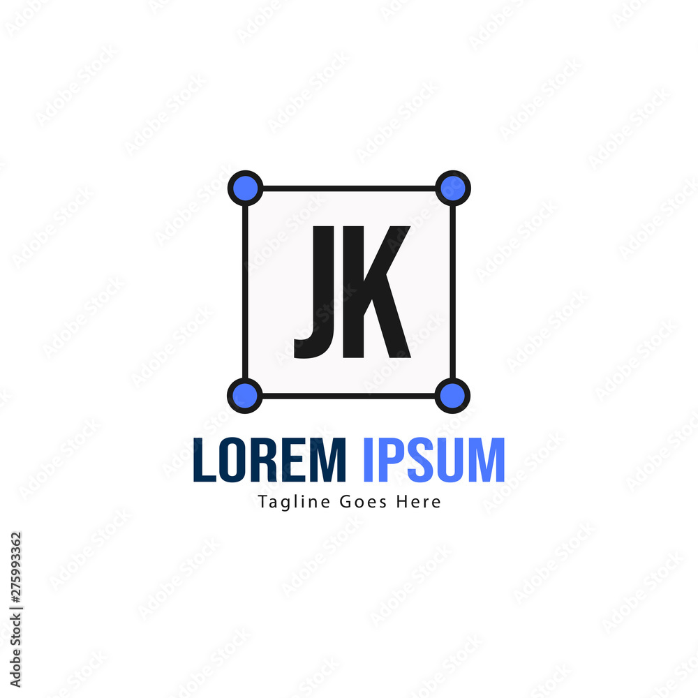 Initial JK logo template with modern frame. Minimalist JK letter logo vector illustration Initial JK logo template with modern frame. Minimalist JK letter logo vector illustration