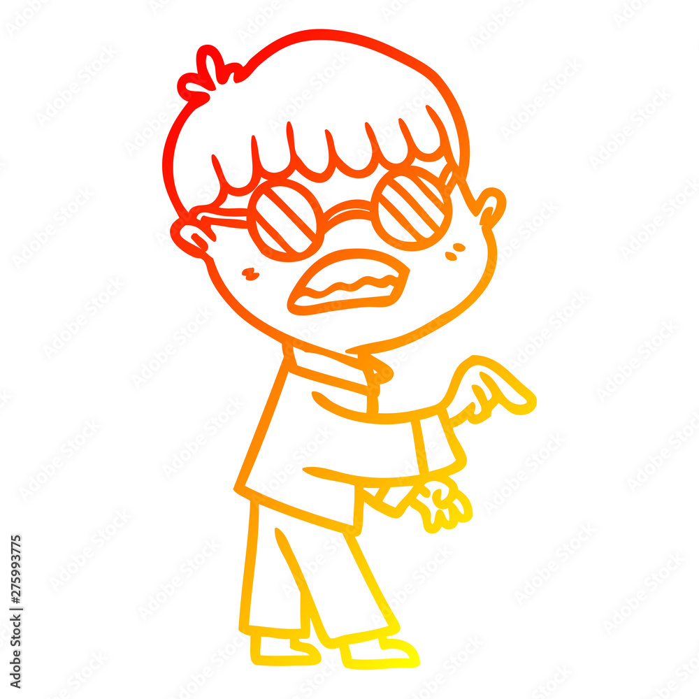 warm gradient line drawing cartoon boy wearing spectacles warm gradient line drawing cartoon boy wearing spectacles