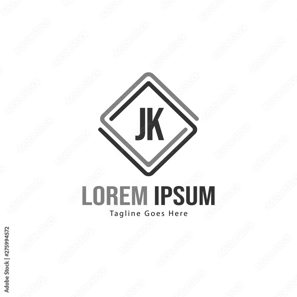 Initial JK logo template with modern frame. Minimalist JK letter logo vector illustration Initial JK logo template with modern frame. Minimalist JK letter logo vector illustration