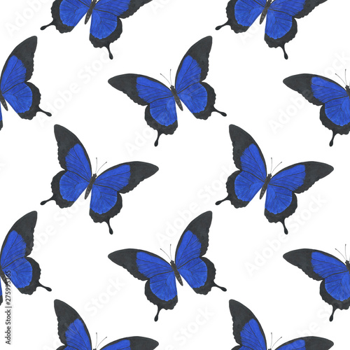 Seamless pattern Butterflies watercolor Illustration handmade design Digital paper Textiles wallpaper photo wallpaper scrapbooking © Ирина Шишкова