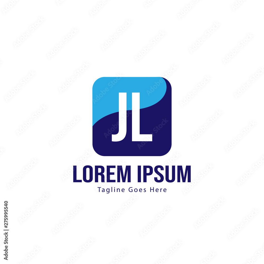 Initial JL logo template with modern frame. Minimalist JL letter logo vector illustration