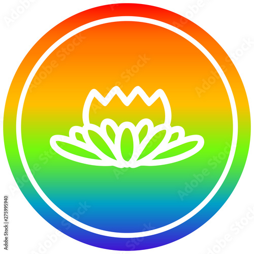 lotus flower circular in rainbow spectrum