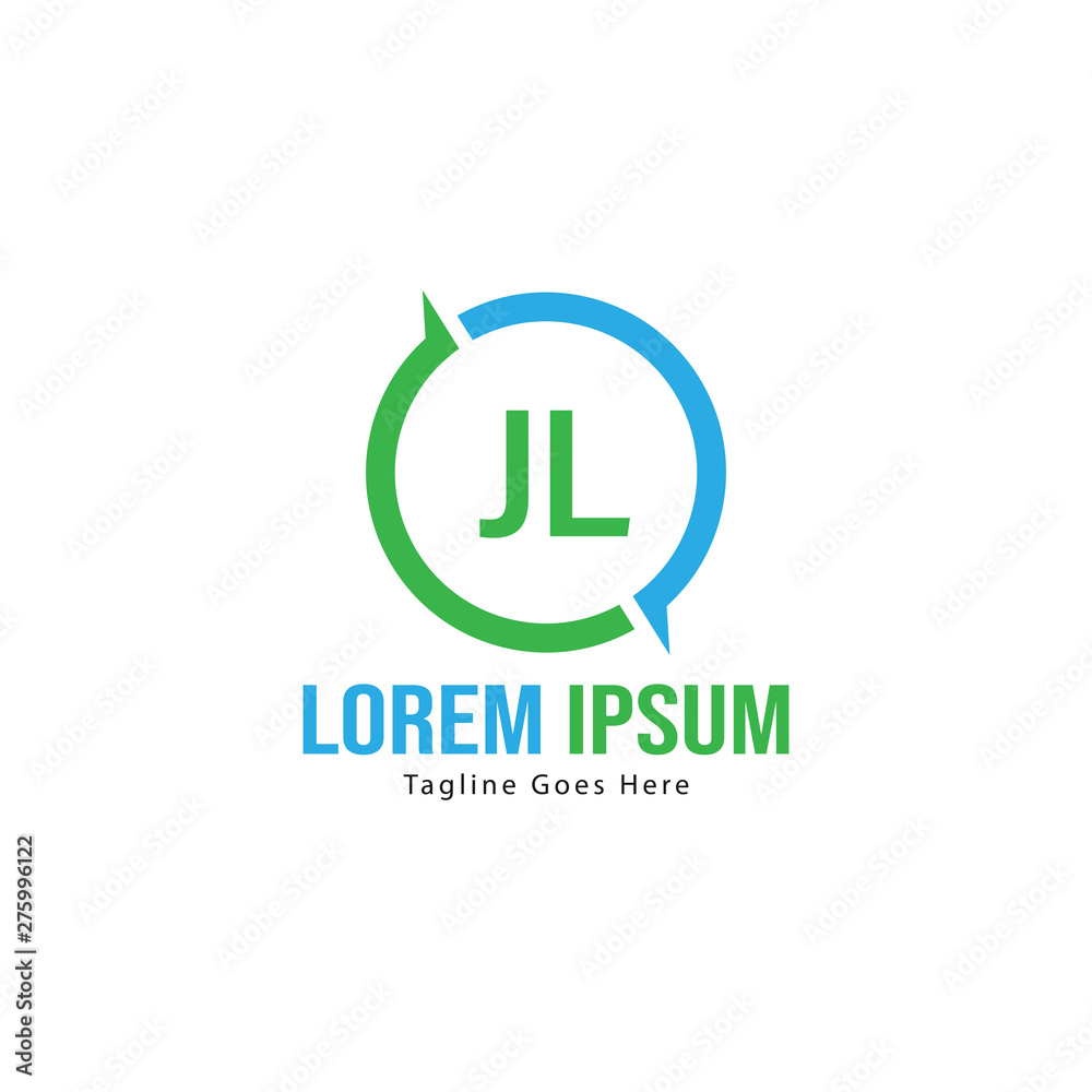 Initial JL logo template with modern frame. Minimalist JL letter logo vector illustration Initial JL logo template with modern frame. Minimalist JL letter logo vector illustration