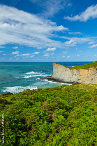 Flysch, Mendata beach, Deva, Gipuzkoa, The Basque Country,  The Bay of Byscay, Spain, Europe photo