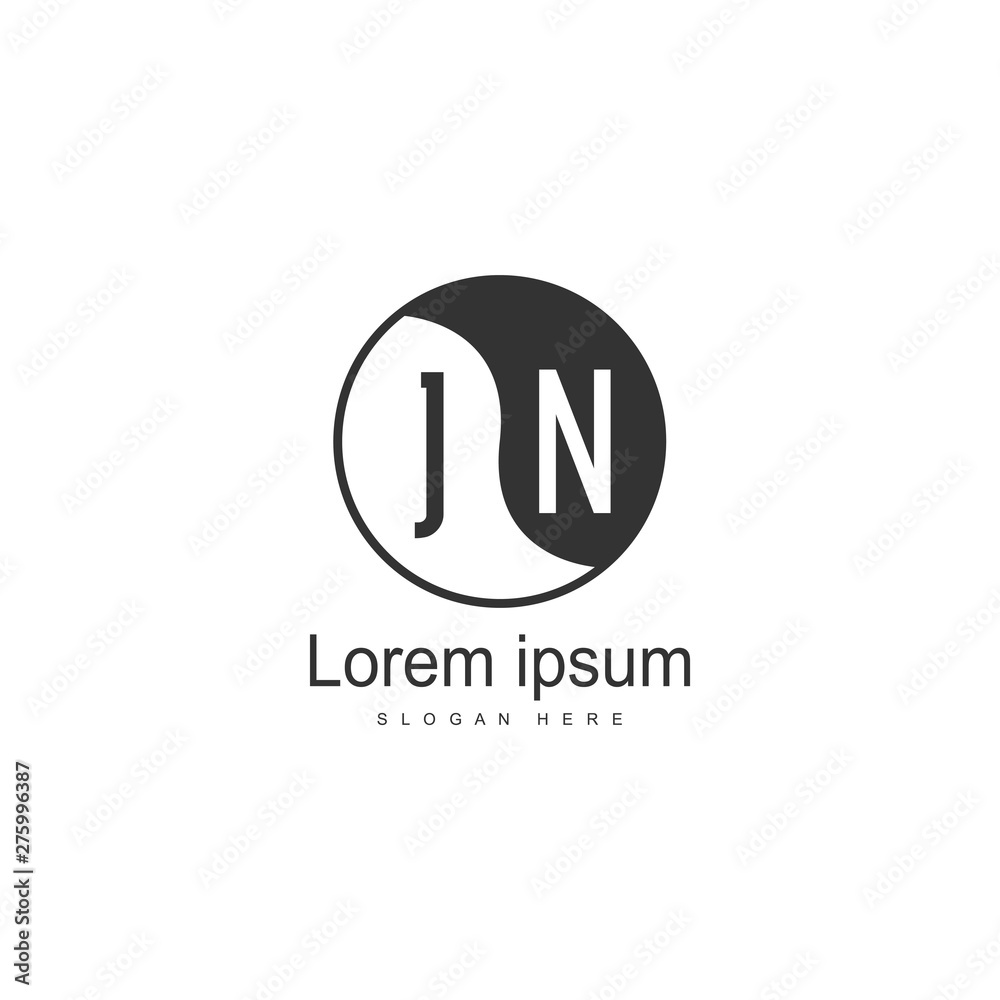 Initial JN logo template with modern frame. Minimalist JN letter logo vector illustration Initial JN logo template with modern frame. Minimalist JN letter logo vector illustration