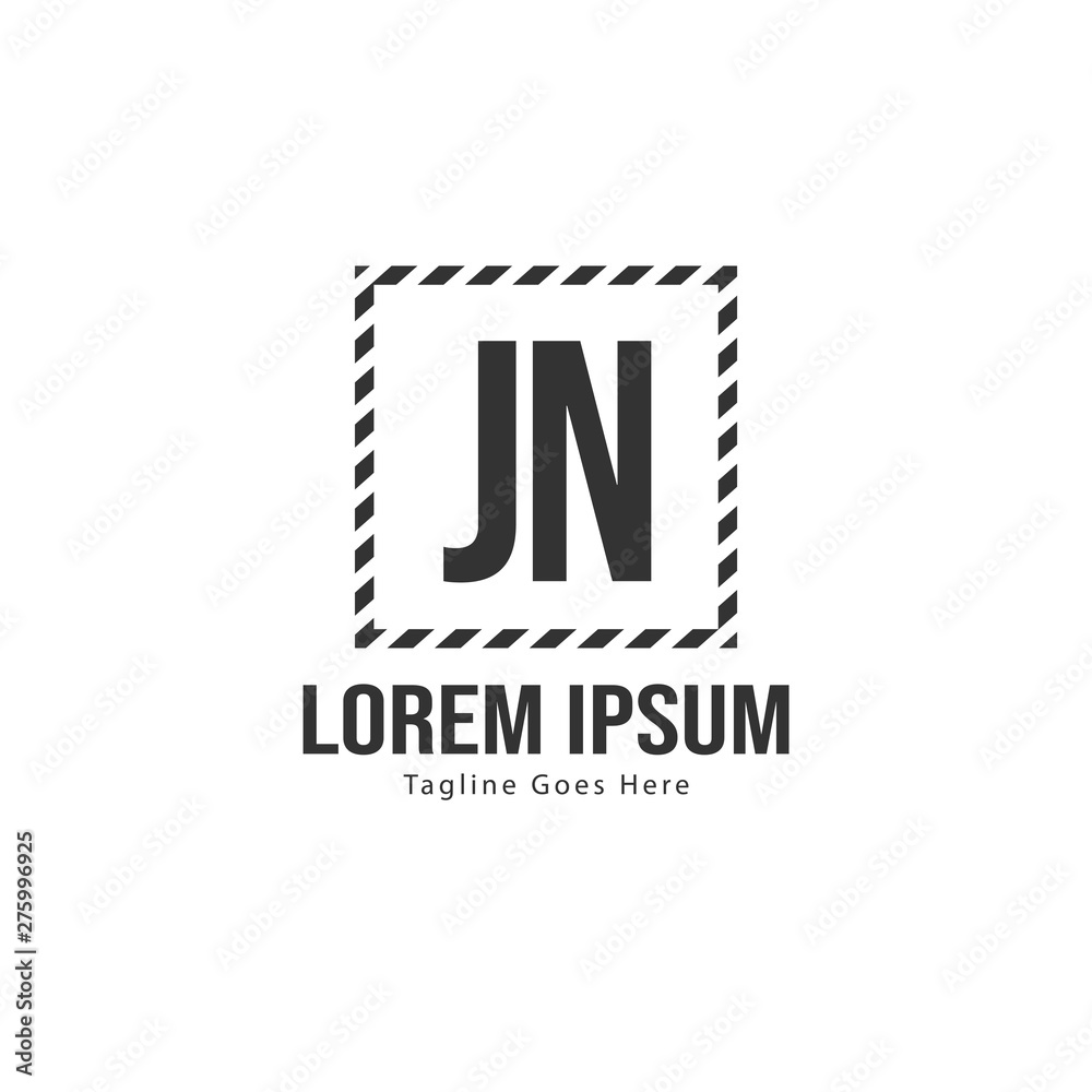 Initial JN logo template with modern frame. Minimalist JN letter logo vector illustration Initial JN logo template with modern frame. Minimalist JN letter logo vector illustration