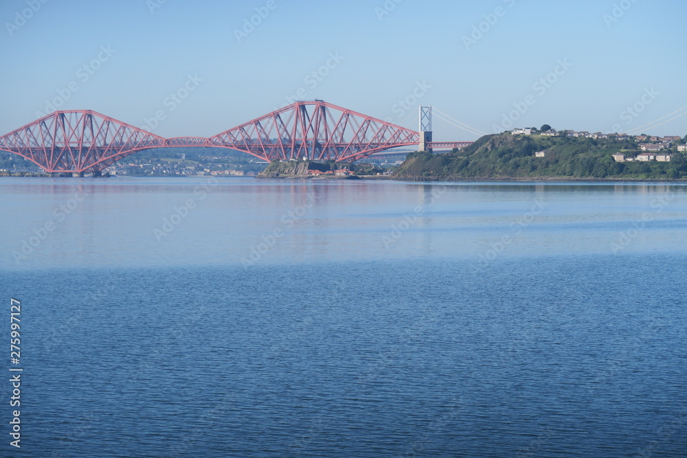 Naklejka premium The river Forth from Dalgety Bay with Forth Rail bridge