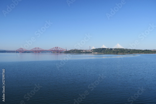 The river Forth from Dalgety Bay with Forth Rail bridge