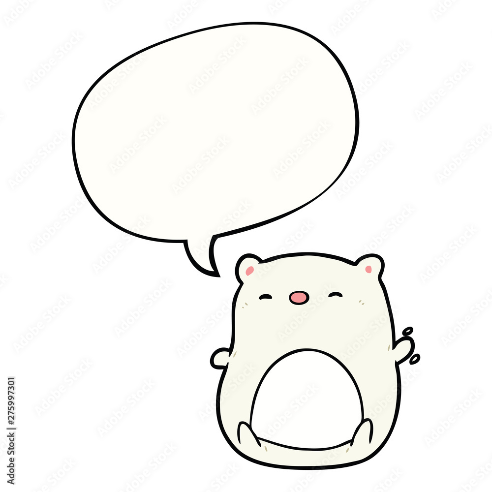 cute cartoon polar bear and speech bubble cute cartoon polar bear and speech bubble