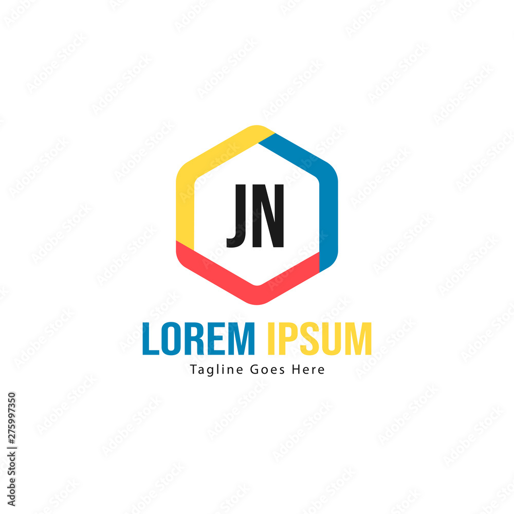 Initial JN logo template with modern frame. Minimalist JN letter logo vector illustration Initial JN logo template with modern frame. Minimalist JN letter logo vector illustration