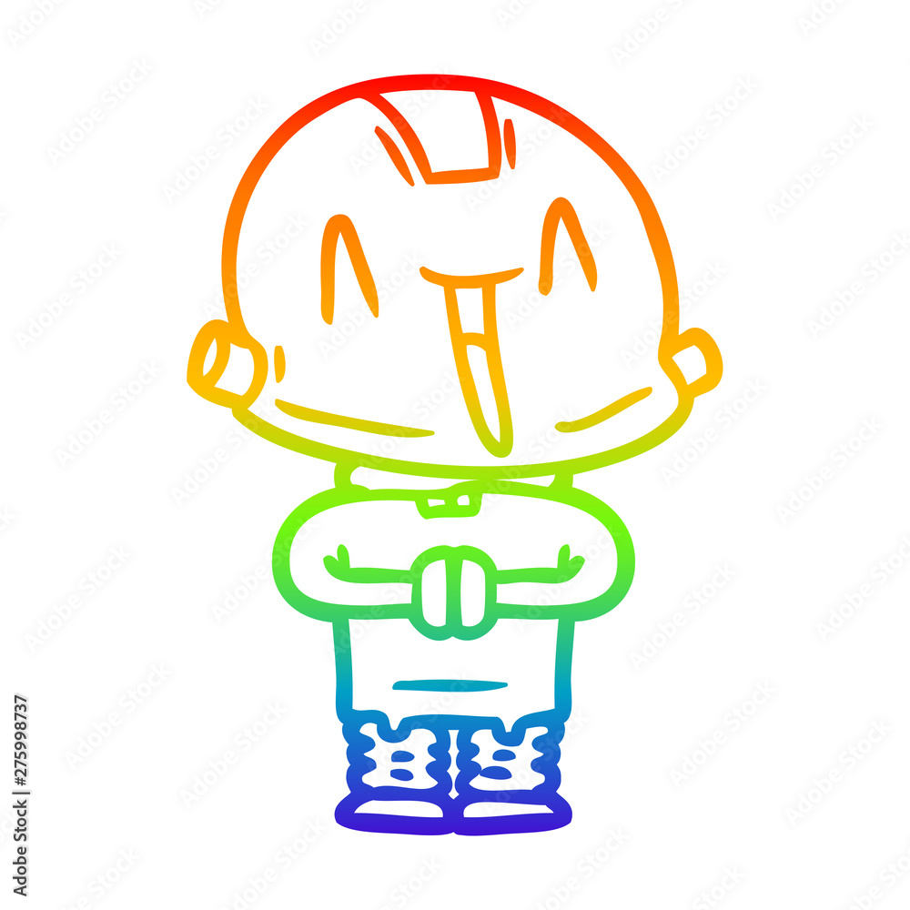 rainbow gradient line drawing cartoon robot rainbow gradient line drawing cartoon robot