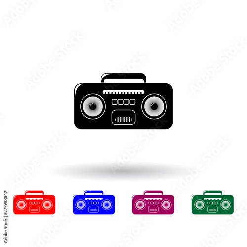 cassette player multi color icon. Elements of technology set. Simple icon for websites, web design, mobile app, info graphics