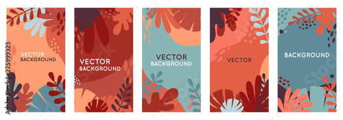 Vector set of abstract backgrounds with copy space for text - autumn banners, posters