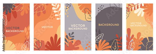 Vector set of abstract backgrounds with copy space for text - autumn banners  posters