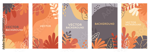 Vector set of abstract backgrounds with copy space for text - autumn banners, posters