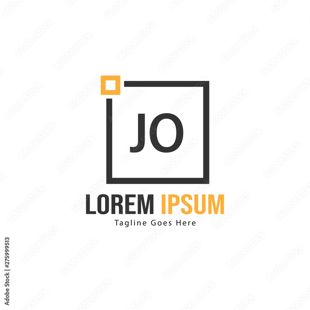 Initial JO logo template with modern frame. Minimalist JO letter logo vector illustration Initial JO logo template with modern frame. Minimalist JO letter logo vector illustration