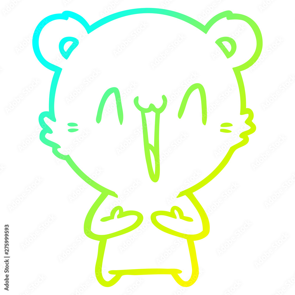 cold gradient line drawing happy polar bear cartoon cold gradient line drawing happy polar bear cartoon