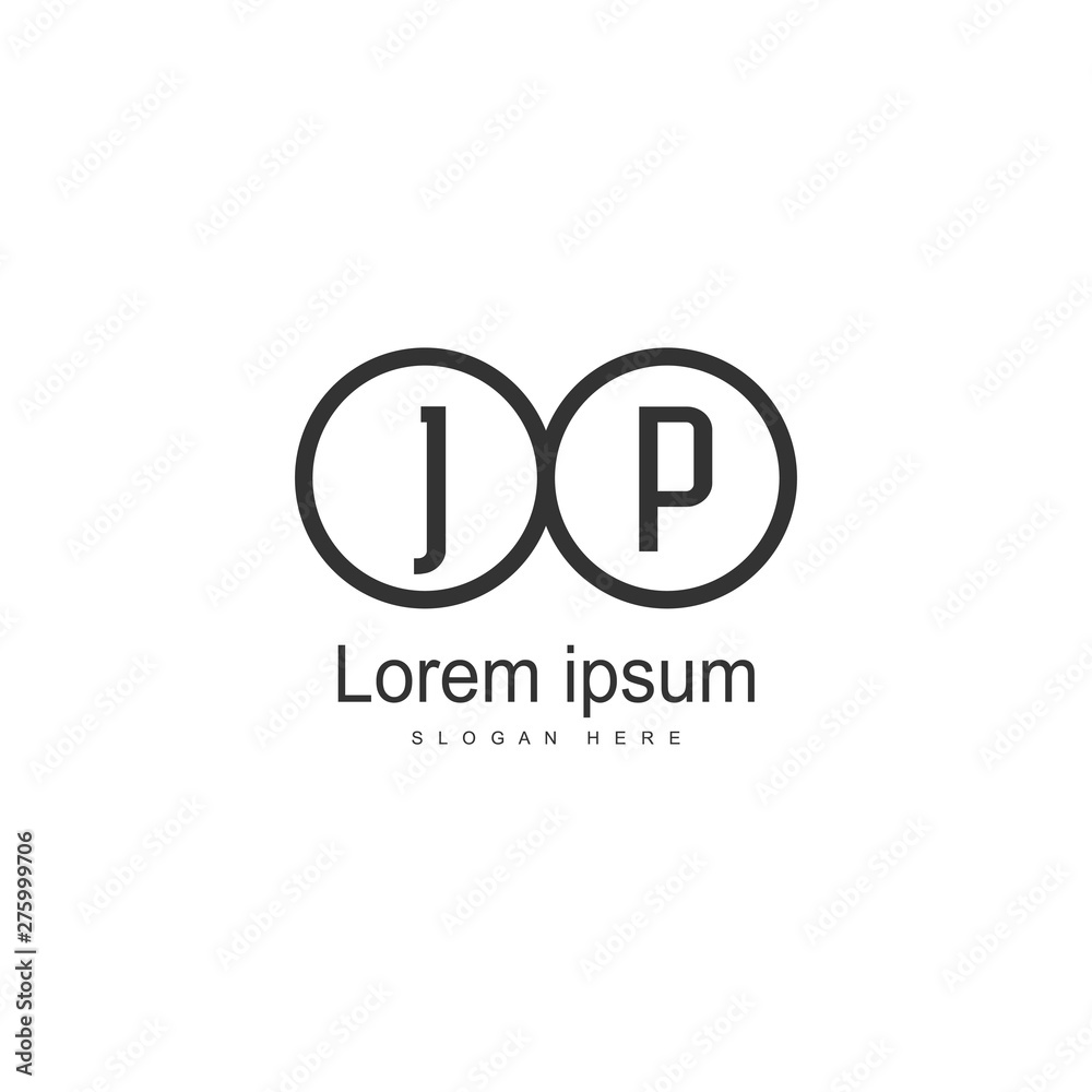 Initial JP logo template with modern frame. Minimalist JP letter logo vector illustration Initial JP logo template with modern frame. Minimalist JP letter logo vector illustration