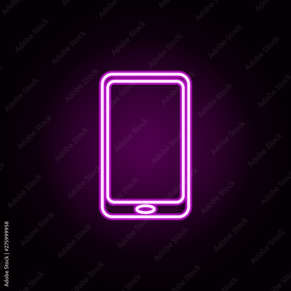smart phone neon icon. Elements of technology set. Simple icon for websites, web design, mobile app, info graphics smart phone neon icon. Elements of technology set. Simple icon for websites, web design, mobile app, info graphics
