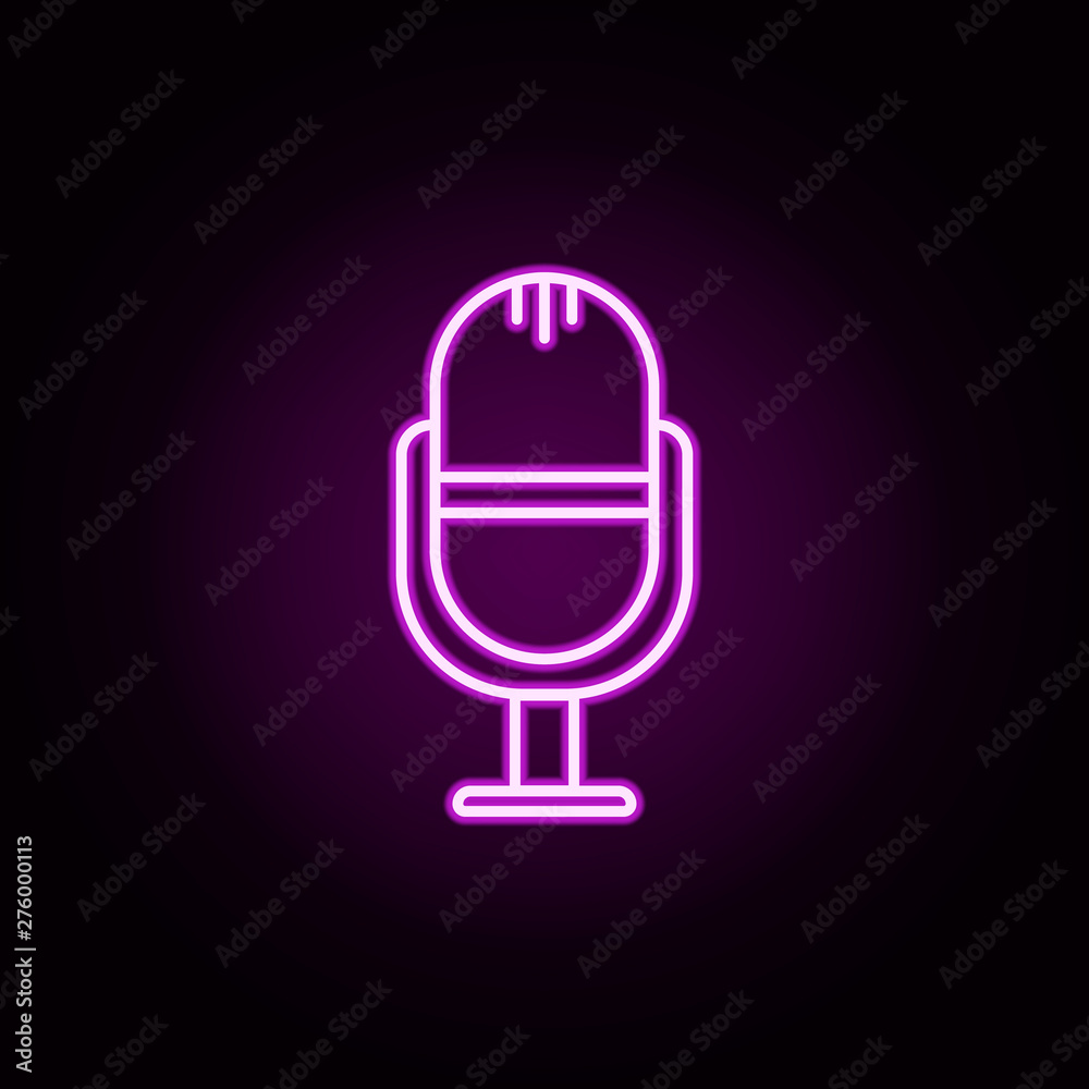 microphone neon icon. Elements of technology set. Simple icon for websites, web design, mobile app, info graphics microphone neon icon. Elements of technology set. Simple icon for websites, web design, mobile app, info graphics