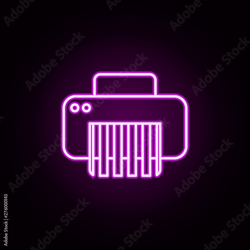 shredder neon icon. Elements of technology set. Simple icon for websites, web design, mobile app, info graphics