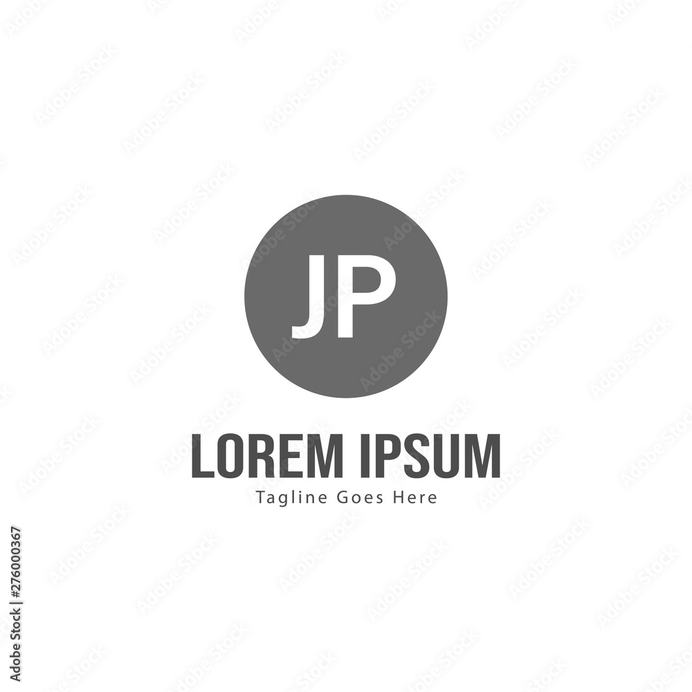Initial JP logo template with modern frame. Minimalist JP letter logo vector illustration Initial JP logo template with modern frame. Minimalist JP letter logo vector illustration