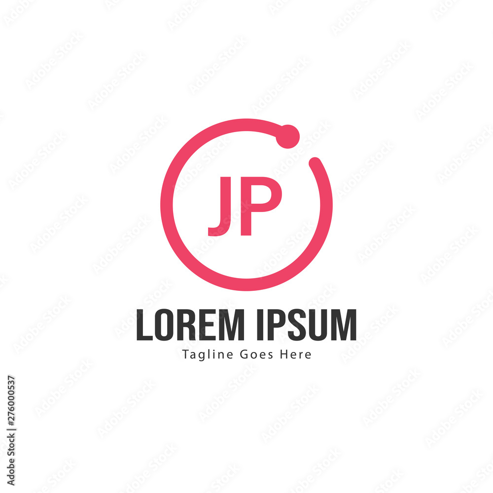 Initial JP logo template with modern frame. Minimalist JP letter logo vector illustration Initial JP logo template with modern frame. Minimalist JP letter logo vector illustration