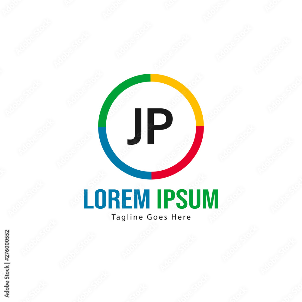 Initial JP logo template with modern frame. Minimalist JP letter logo vector illustration Initial JP logo template with modern frame. Minimalist JP letter logo vector illustration