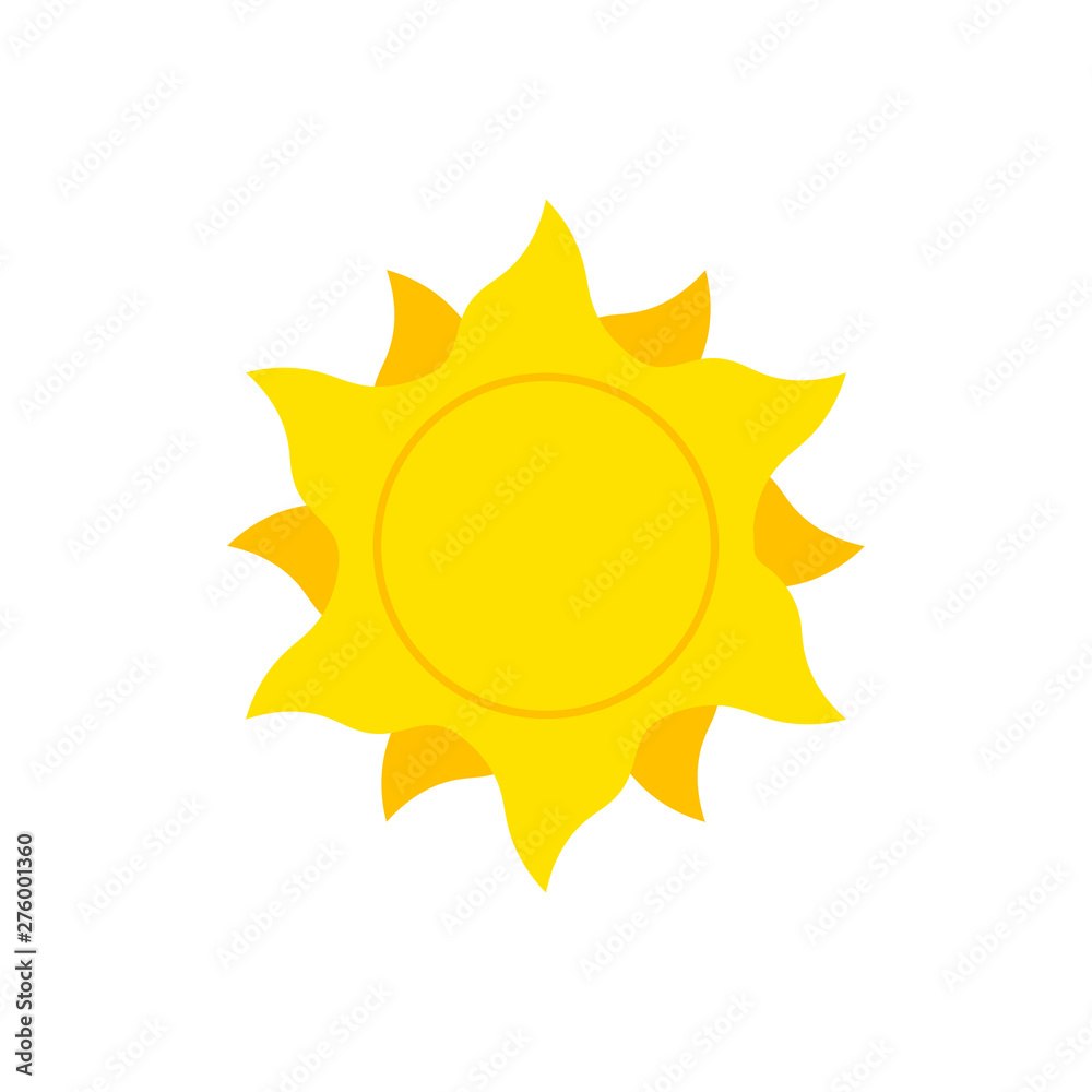 Sun simple flat icon. Summer, beach, weather concept for logo or banner. Isolated on white background. Vector 10 EPS illustration. Sun simple flat icon. Summer, beach, weather concept for logo or banner. Isolated on white background. Vector 10 EPS illustration.