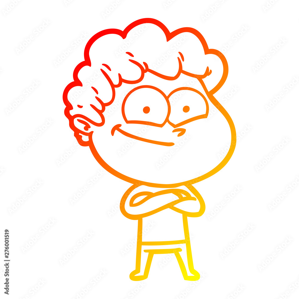 warm gradient line drawing cartoon happy man warm gradient line drawing cartoon happy man