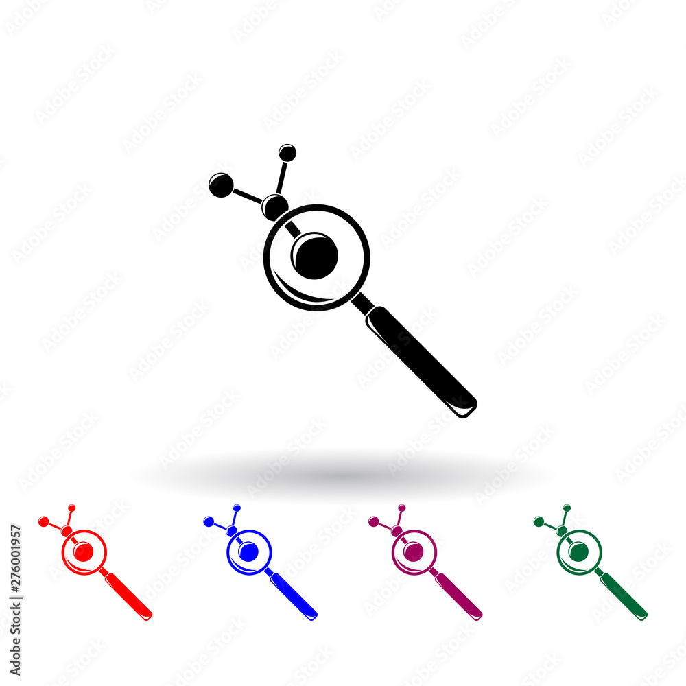 magnifier and elements multi color icon. Elements of science set. Simple icon for websites, web design, mobile app, info graphics magnifier and elements multi color icon. Elements of science set. Simple icon for websites, web design, mobile app, info graphics