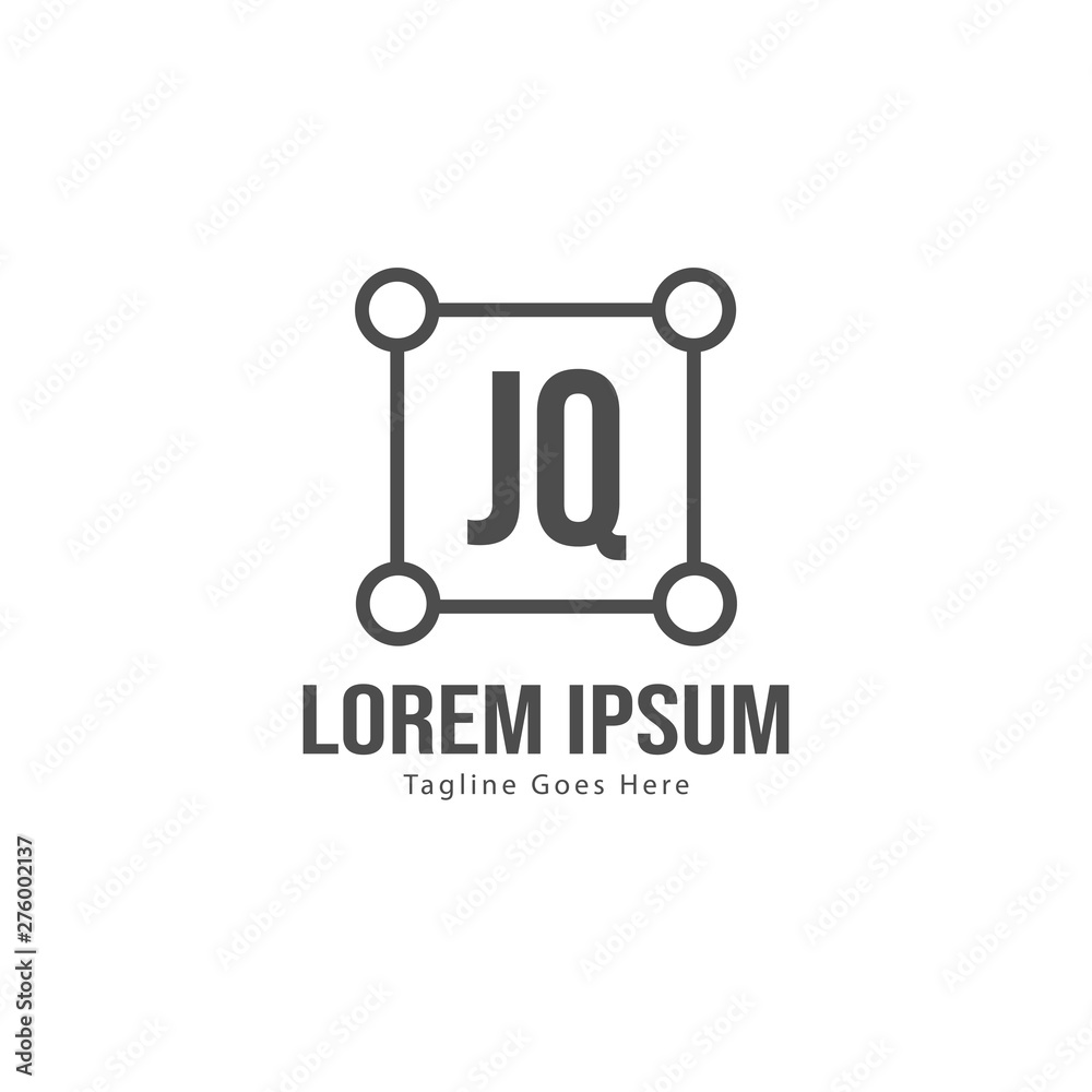 Initial JQ logo template with modern frame. Minimalist JQ letter logo vector illustration Initial JQ logo template with modern frame. Minimalist JQ letter logo vector illustration