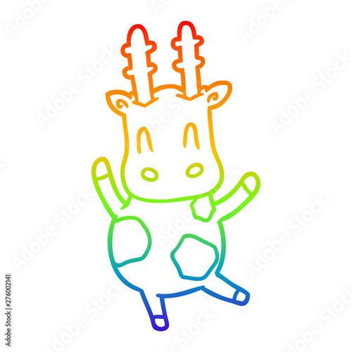 rainbow gradient line drawing cute giraffe
