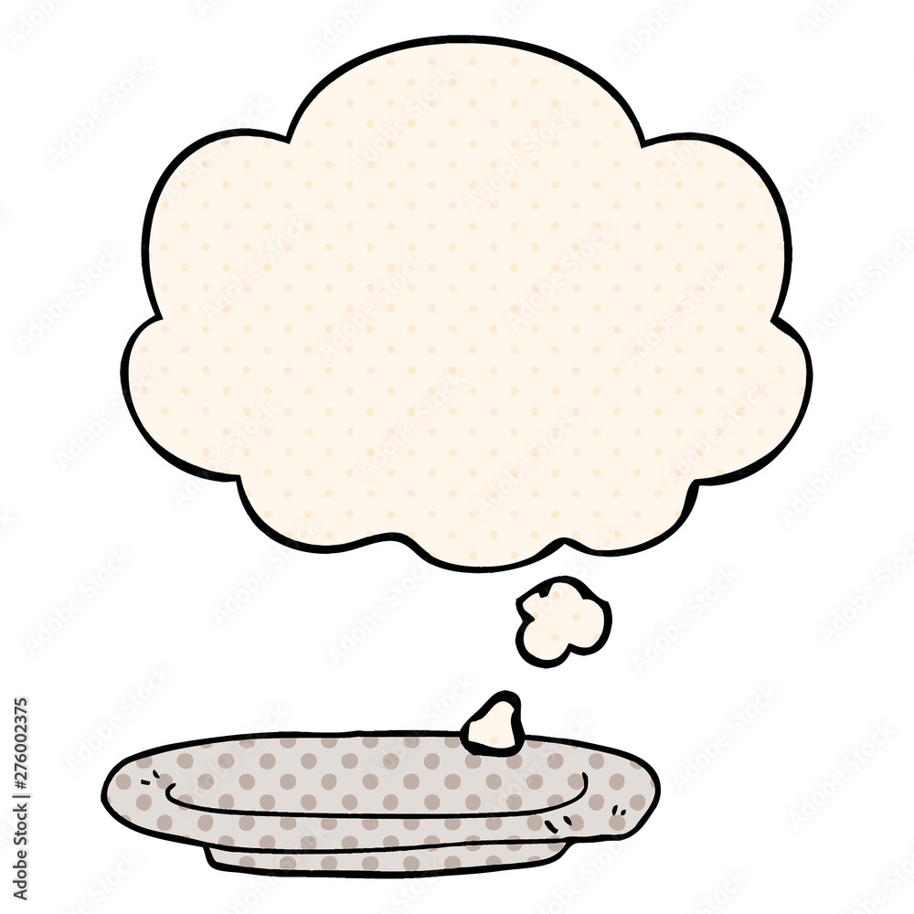 cartoon plate and thought bubble in comic book style cartoon plate and thought bubble in comic book style