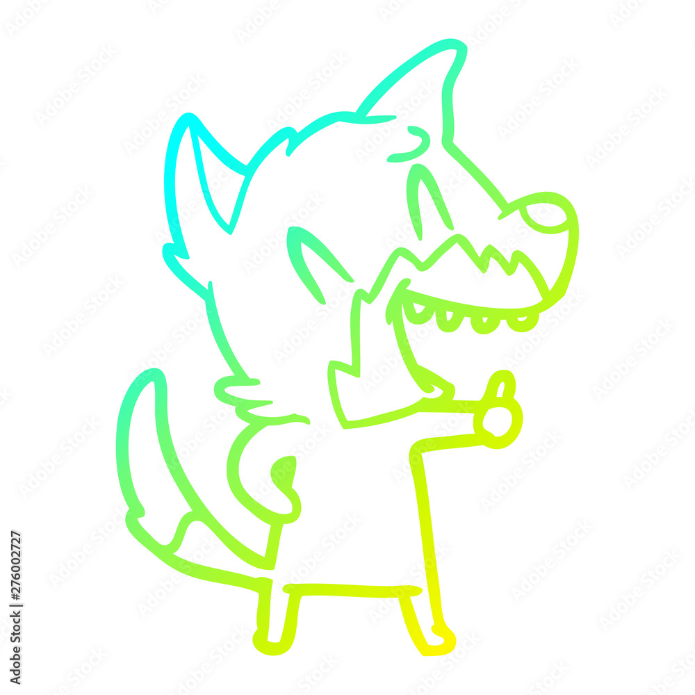 cold gradient line drawing laughing fox cartoon cold gradient line drawing laughing fox cartoon
