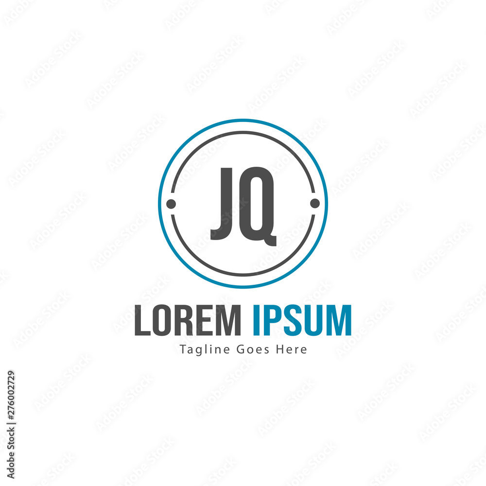 Initial JQ logo template with modern frame. Minimalist JQ letter logo vector illustration Initial JQ logo template with modern frame. Minimalist JQ letter logo vector illustration