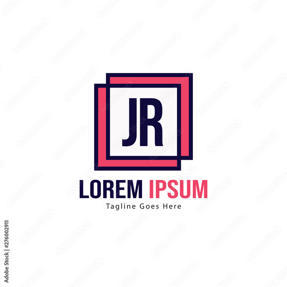 Initial JR logo template with modern frame. Minimalist JR letter logo vector illustration Initial JR logo template with modern frame. Minimalist JR letter logo vector illustration